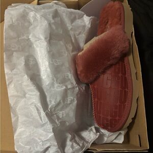 UGG Women's Plush Red Slippers